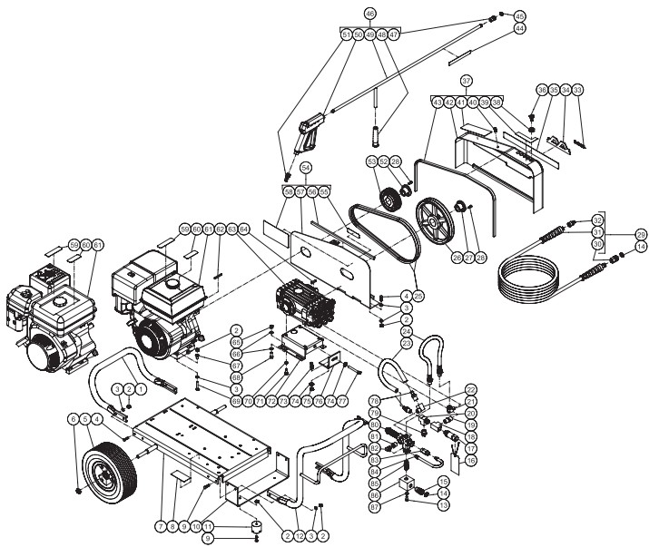 MITM CW-4004-4MGH pressure washer parts and manual